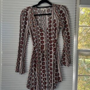 Love Fire Floral V-Neck Dress